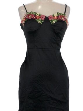 Speechless Embroidered Corset Lace-Up-Back Dress black and pink,